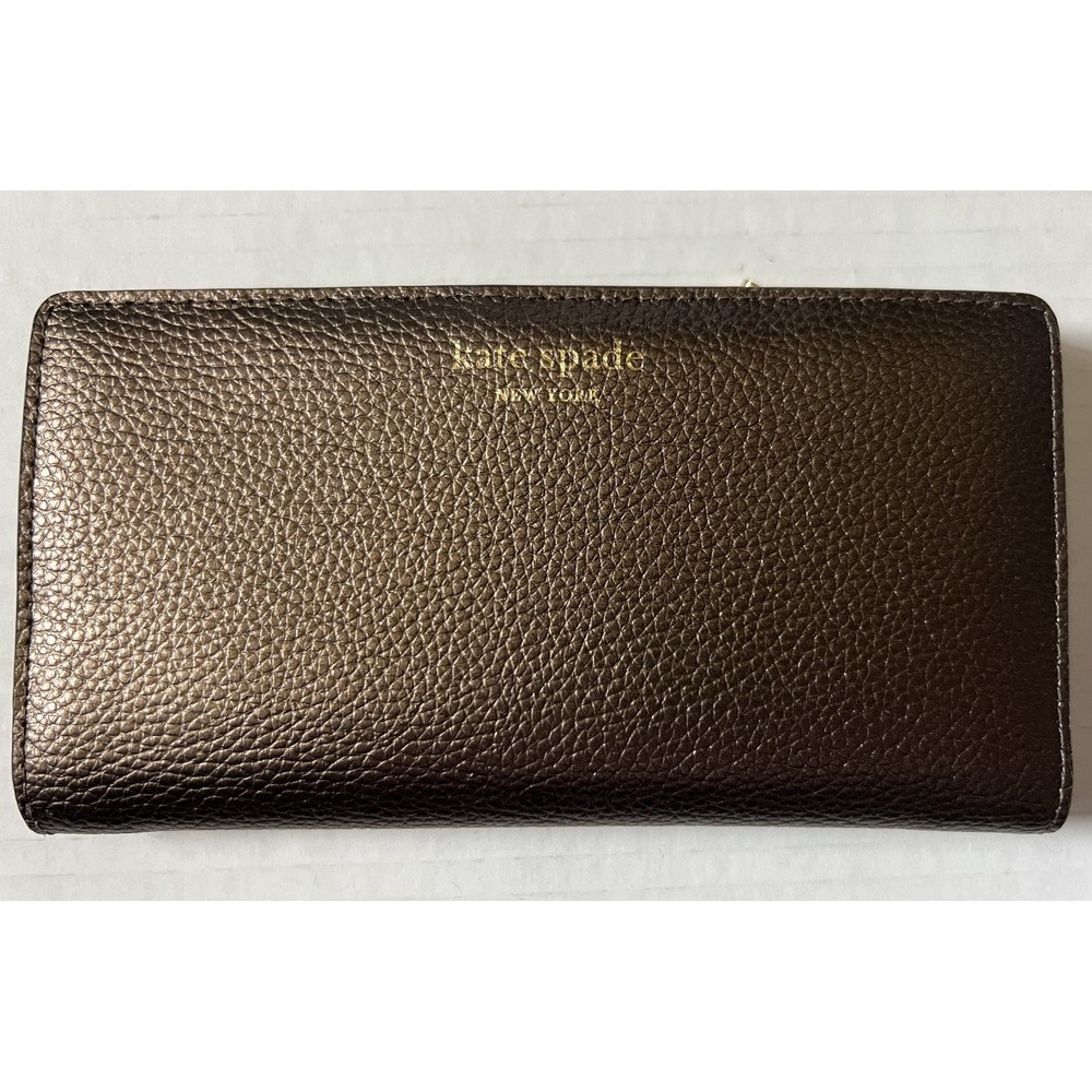 KATE SPADE NEW YORK Eva Top Satchel Ash Metallic Brown Handbag Purse w/ Wallet - Picture 14 of 16